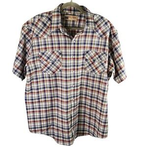 Vintage Big‎ Mac Plaid Western Short Sleeve Shirt Mens XL Workwear